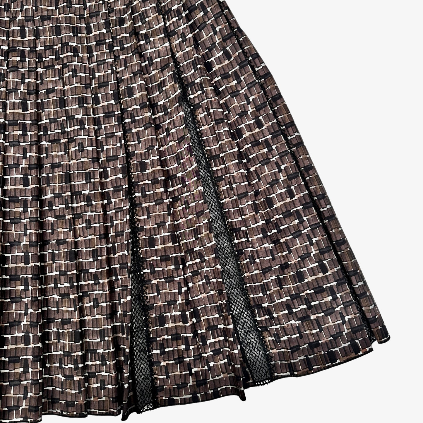 Brown Dress with Mesh Details - M