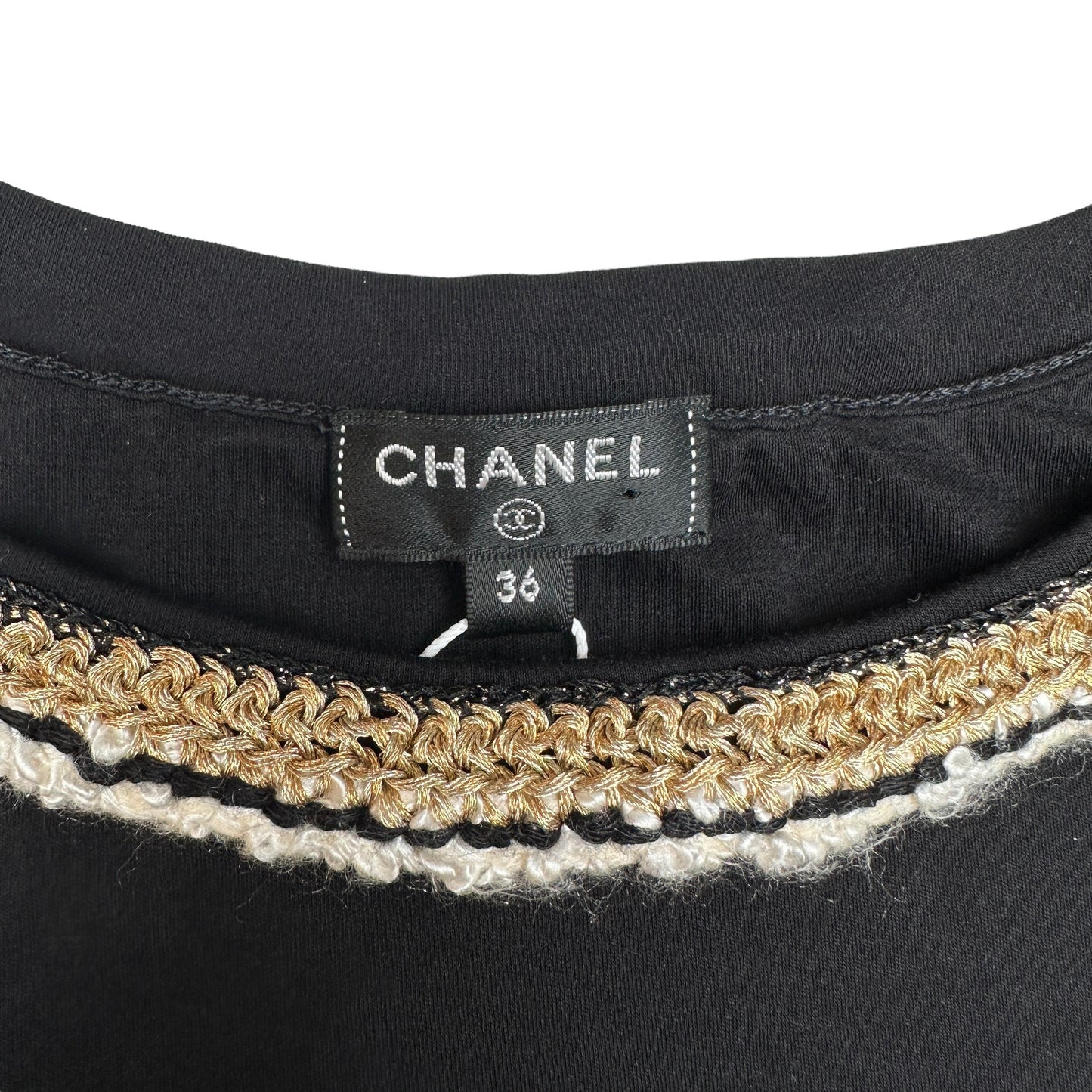 Tweed Trim T-shirt - S