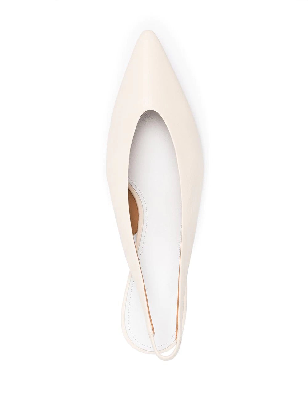 Cream Leather Kitten Heels - 7.5
