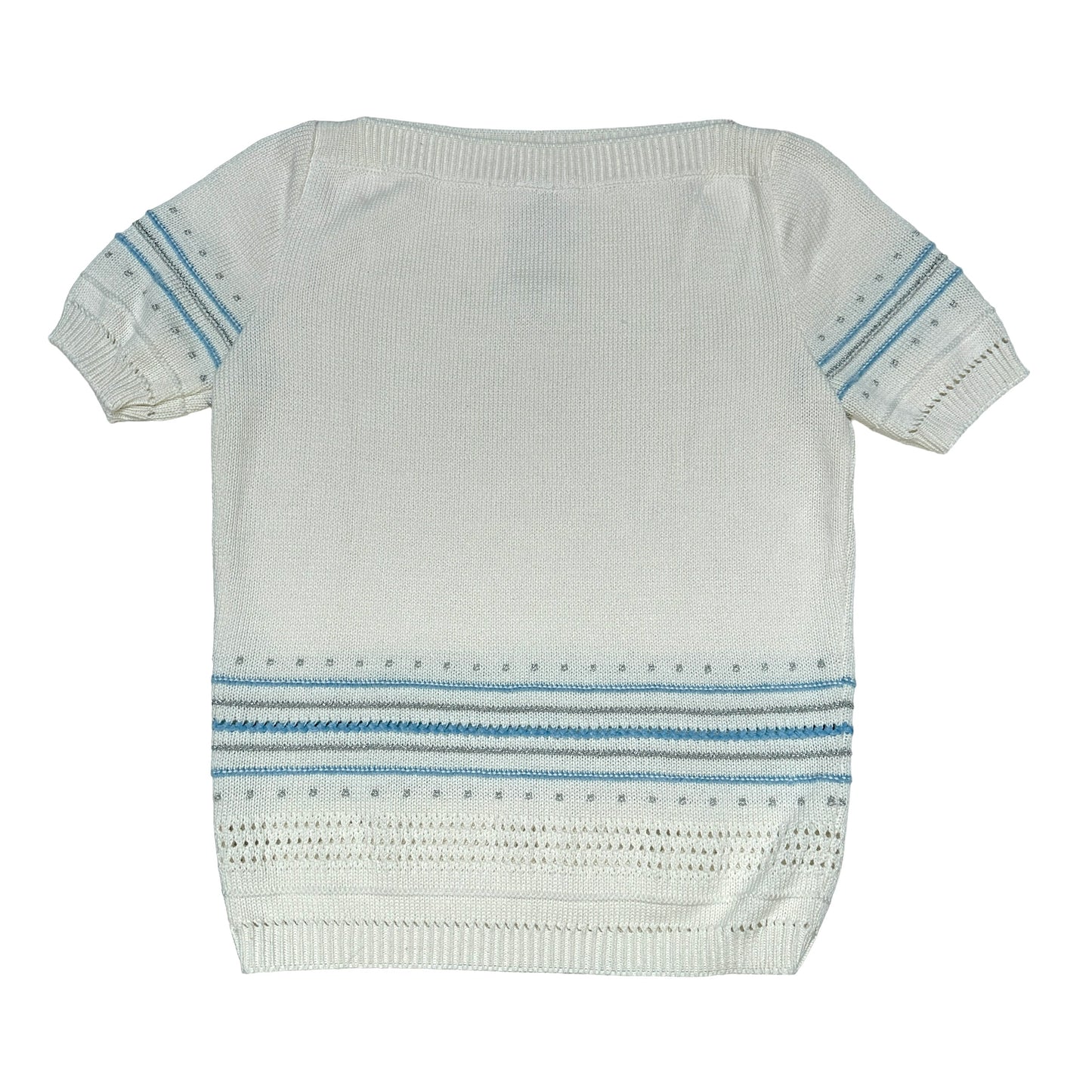 Vintage White & Metallic Top - S