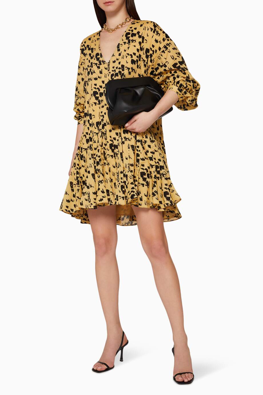 Beige & Black Dress - S