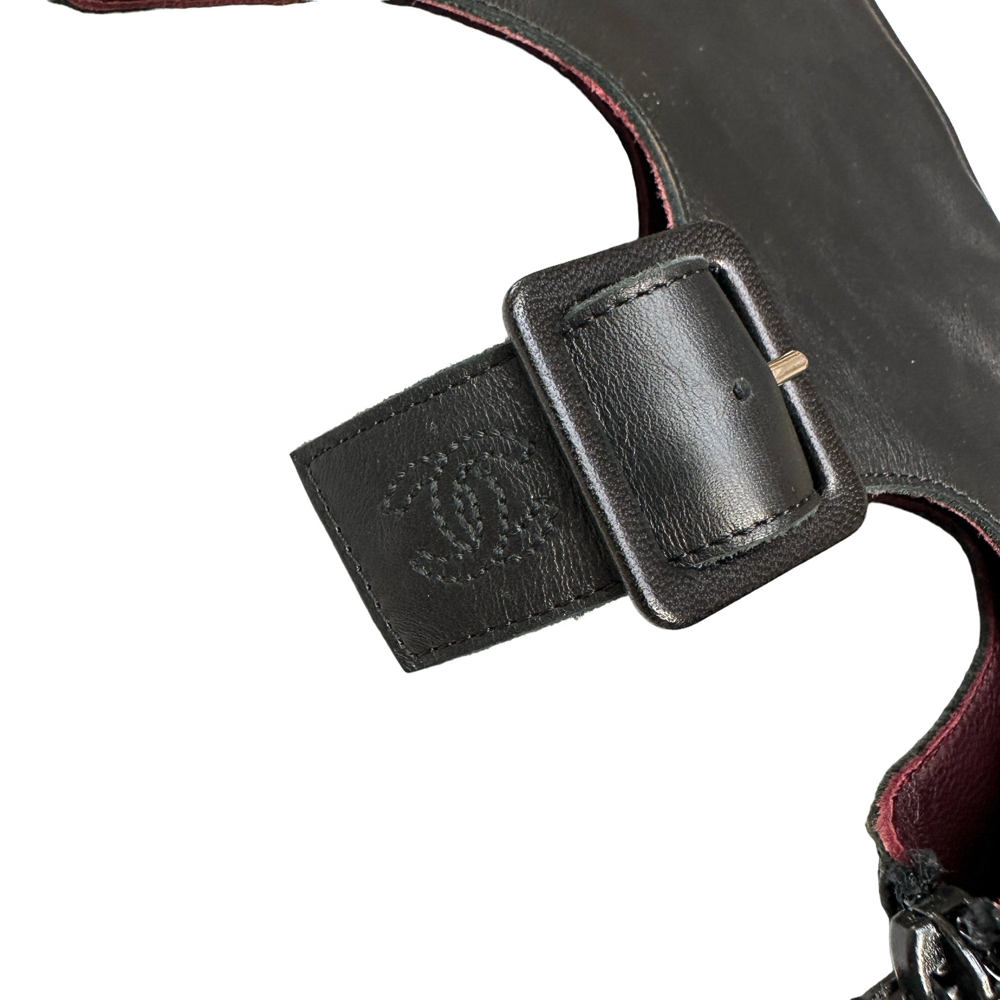 Black Tall Buckles Boots - 10