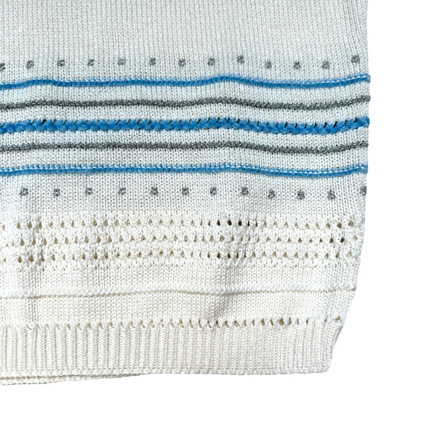Vintage White & Metallic Top - S