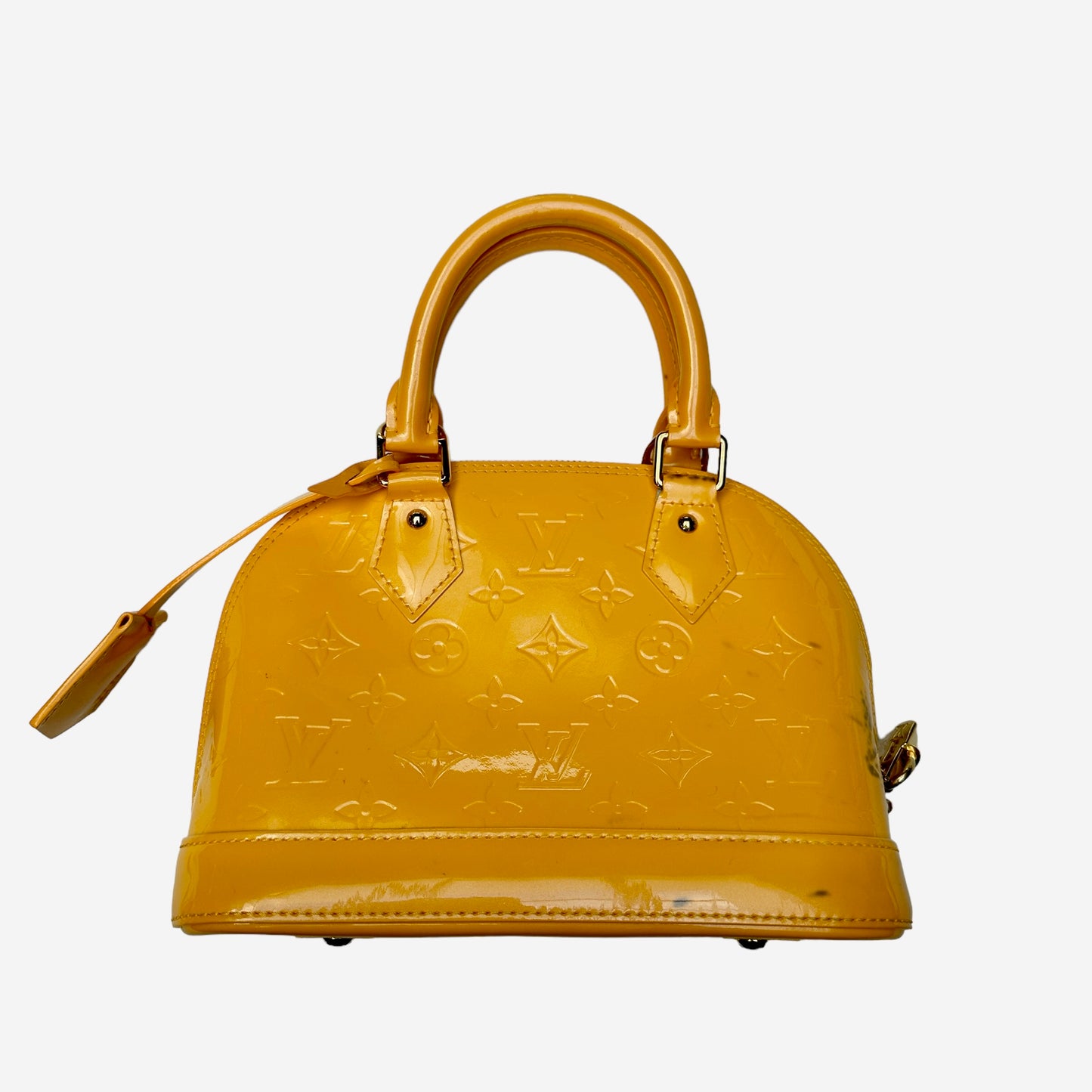 Yellow Monogram Patent Leather Alma Bag