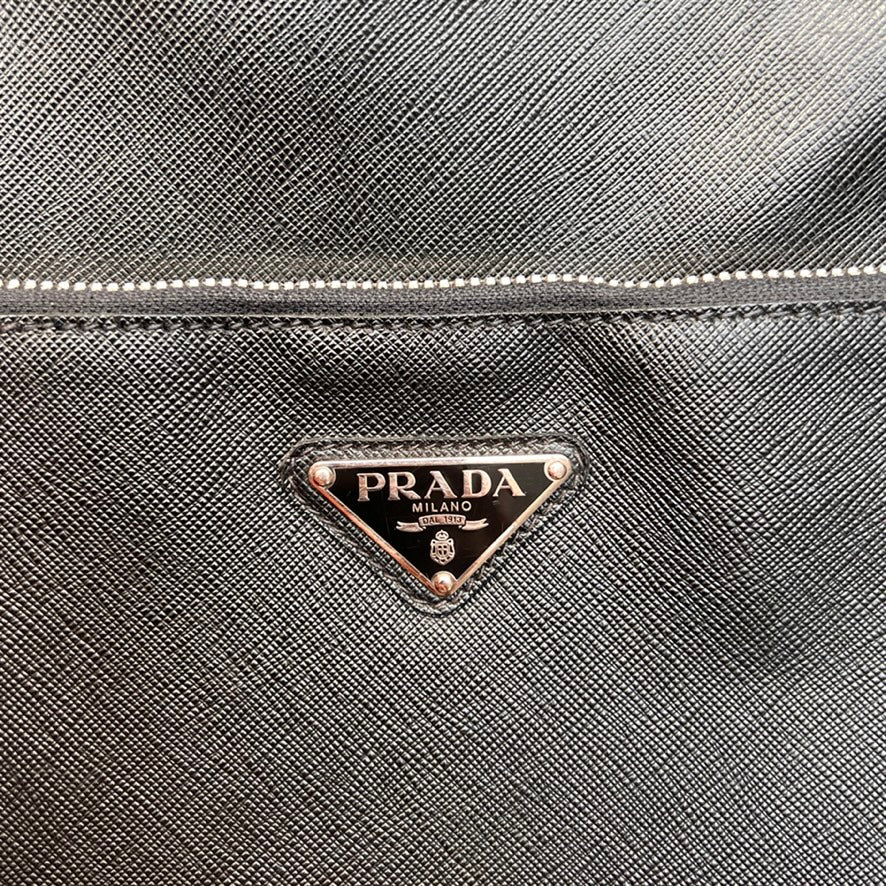 Black Saffiano Leather Suitcase