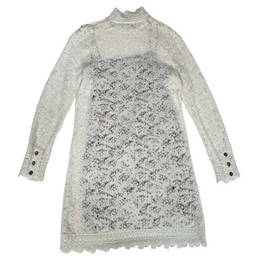 White Silk and Alpaga Dress - S
