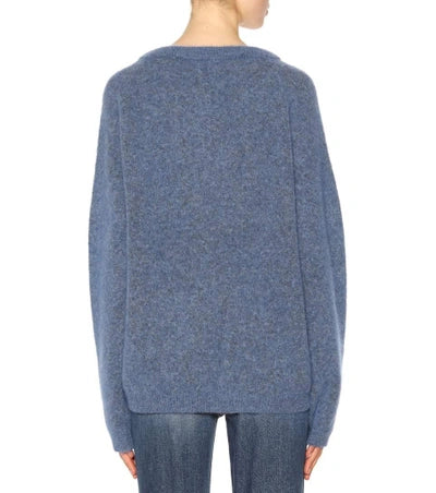 Dramatic Blue Mohair Sweater - L