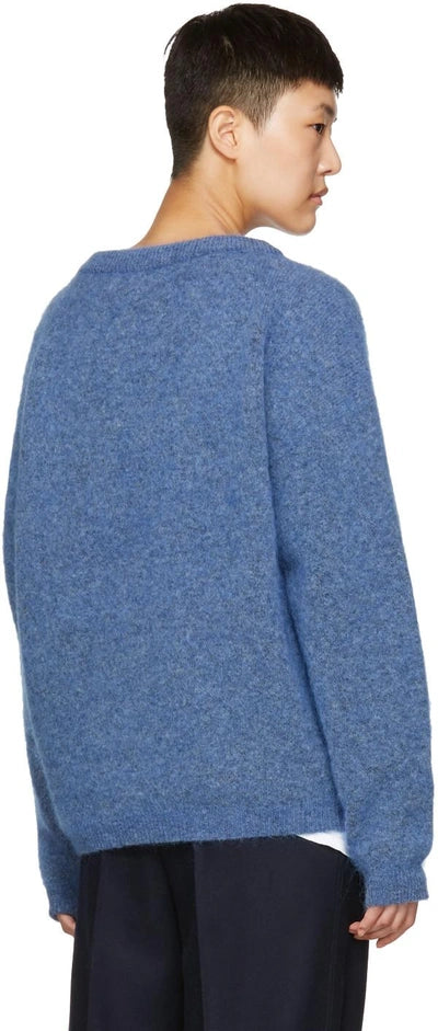 Dramatic Blue Mohair Sweater - L