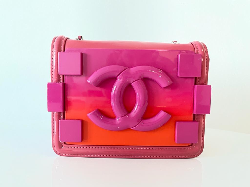 Pink Patent Leather Mini Flap Bag