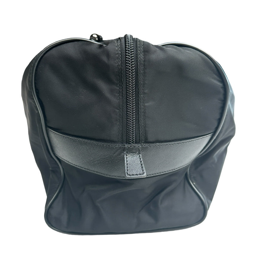 Black Logo Nylon Duffle Bag