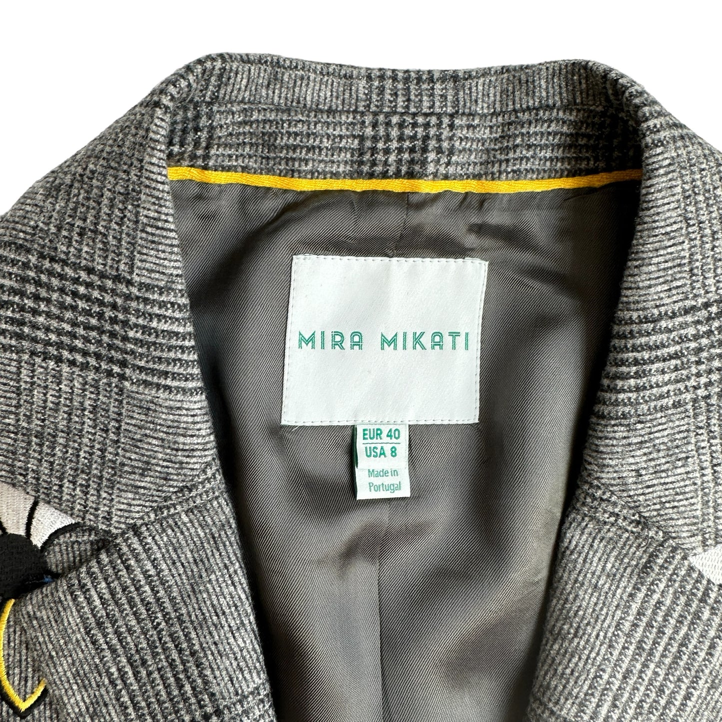 Herringbone Blazer with Flowers - M