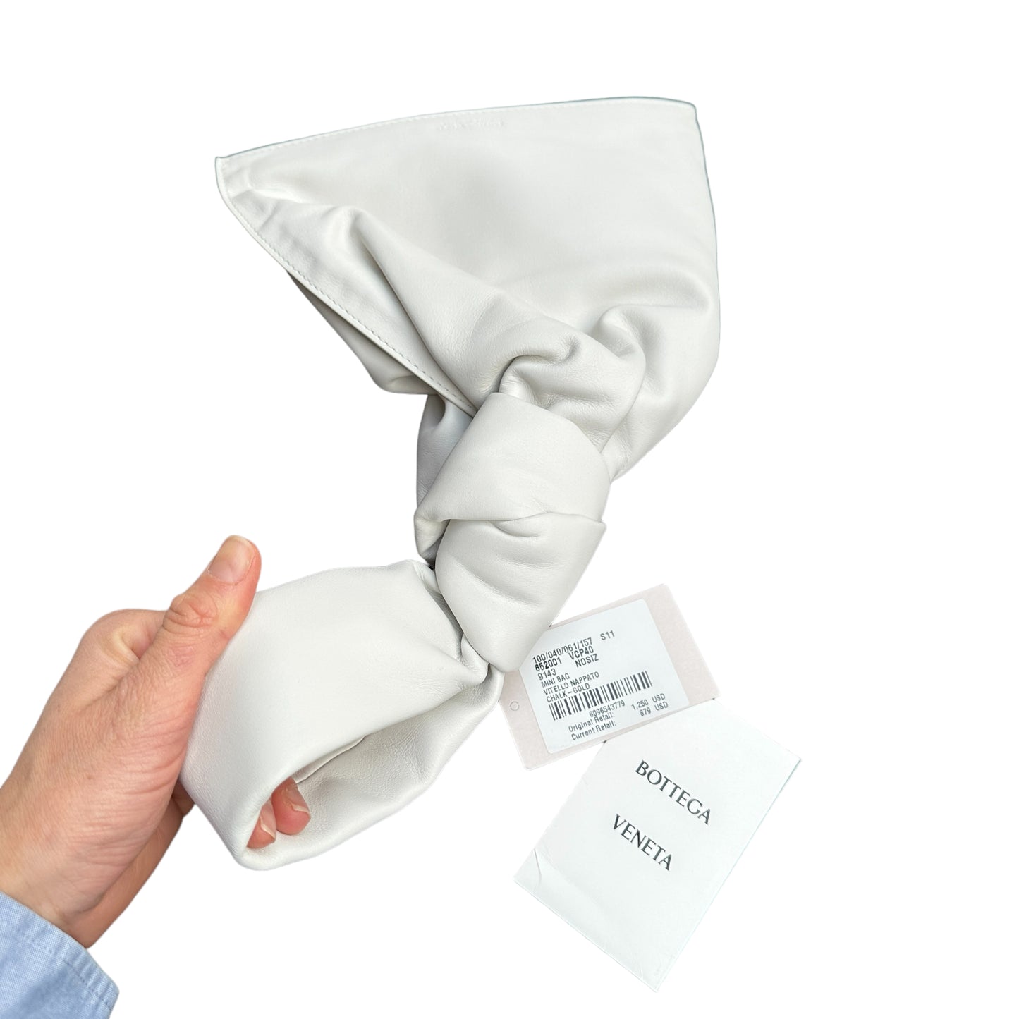 White Leather Small Twist Bag
