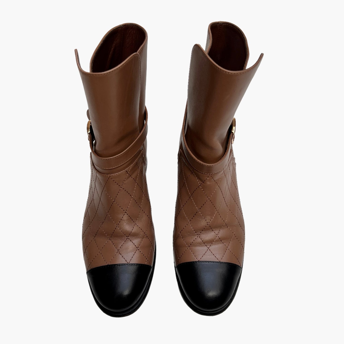 Brown & Black Leather Boots - 7.5