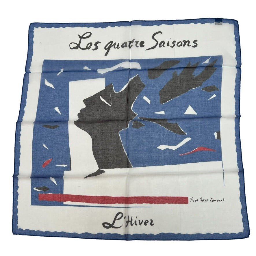 Blue & White "L'hiver" Scarf