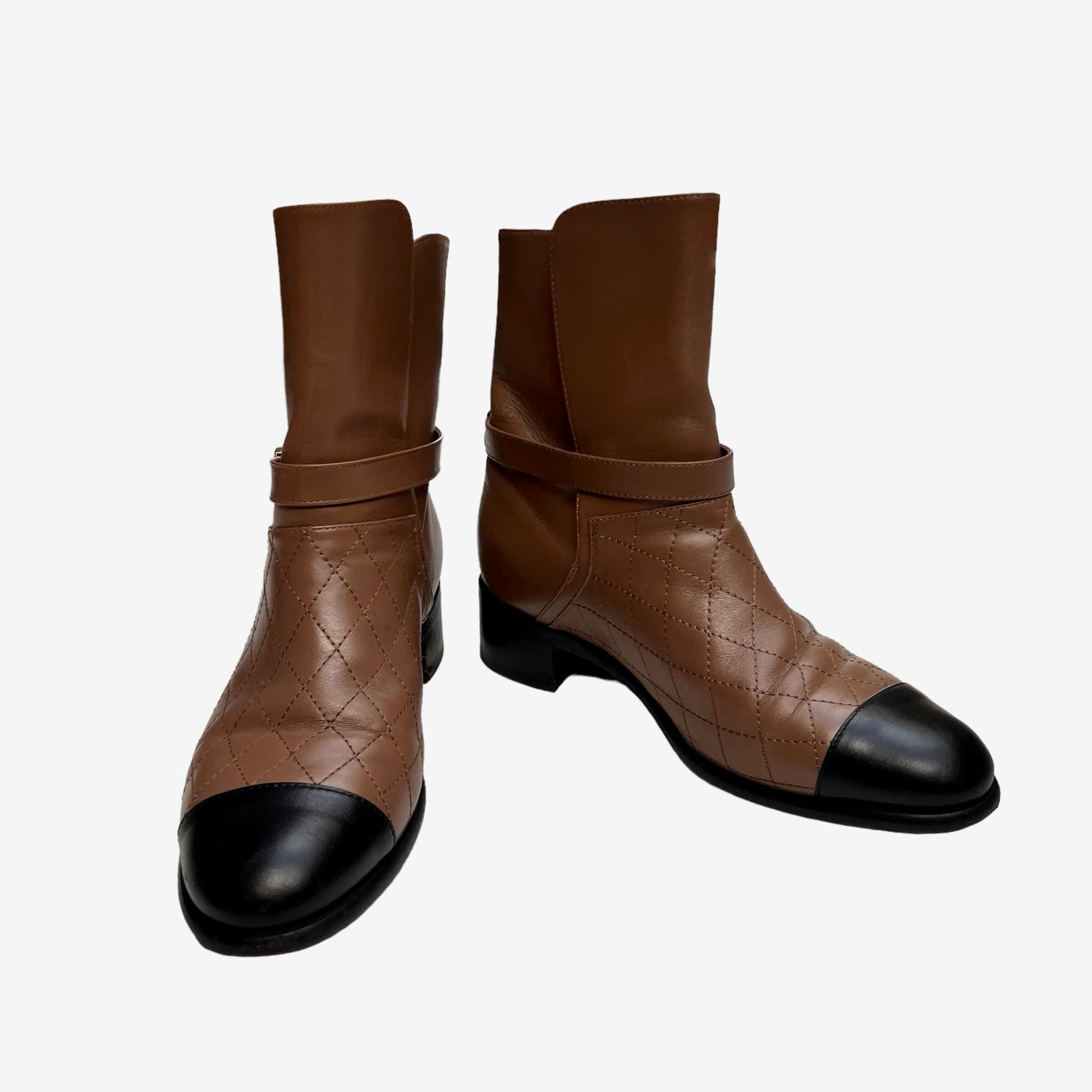 Brown & Black Leather Boots - 7.5