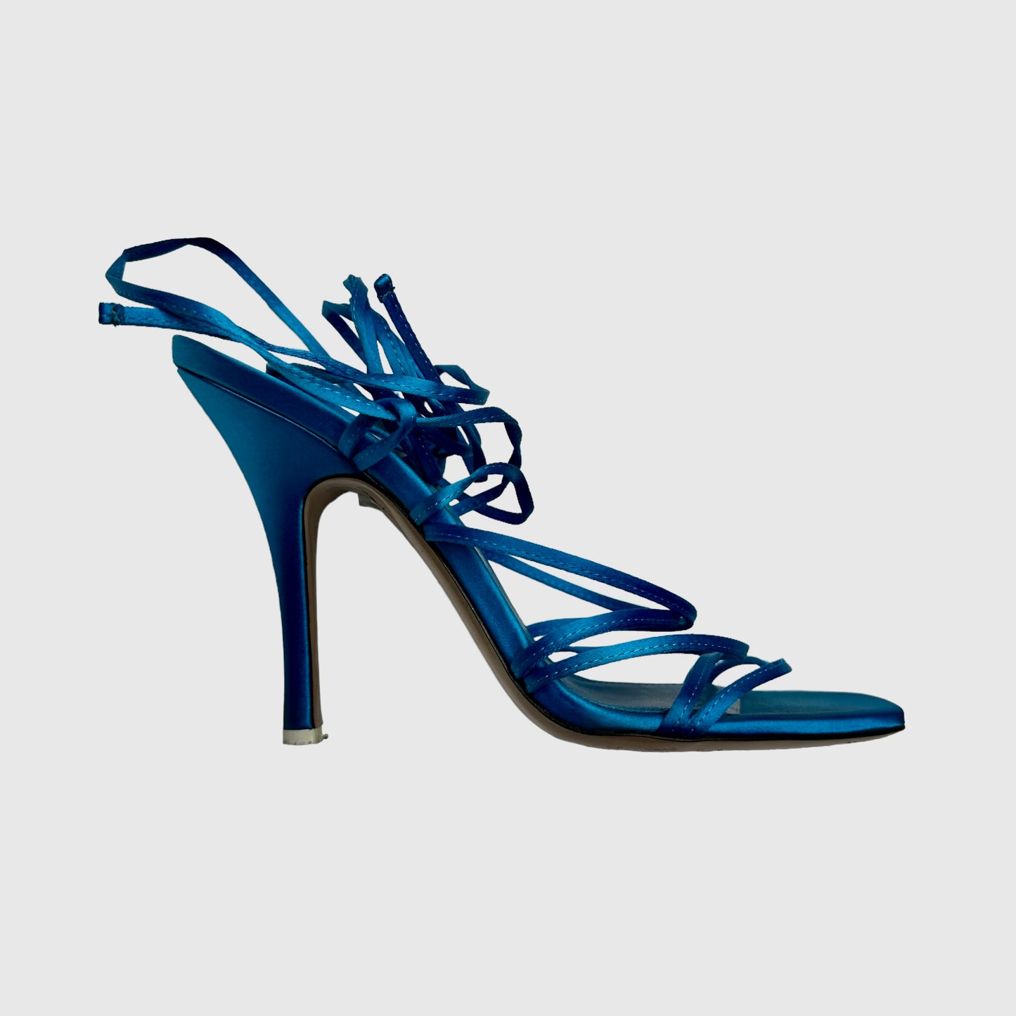 Satin Heeled Sandals - 9