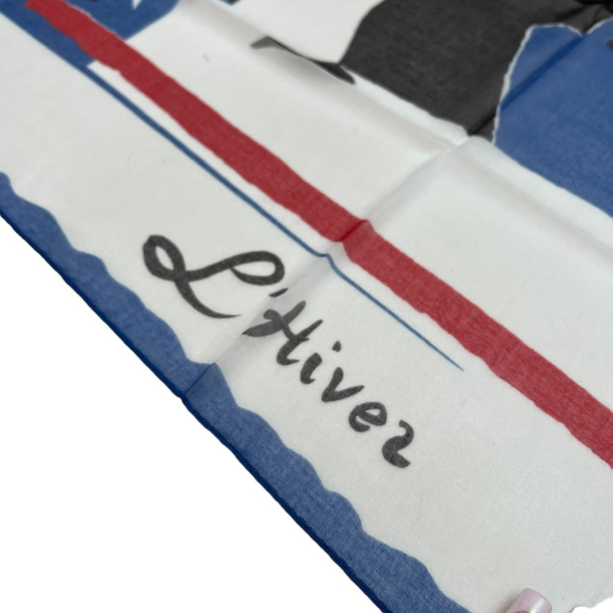 Blue & White "L'hiver" Scarf