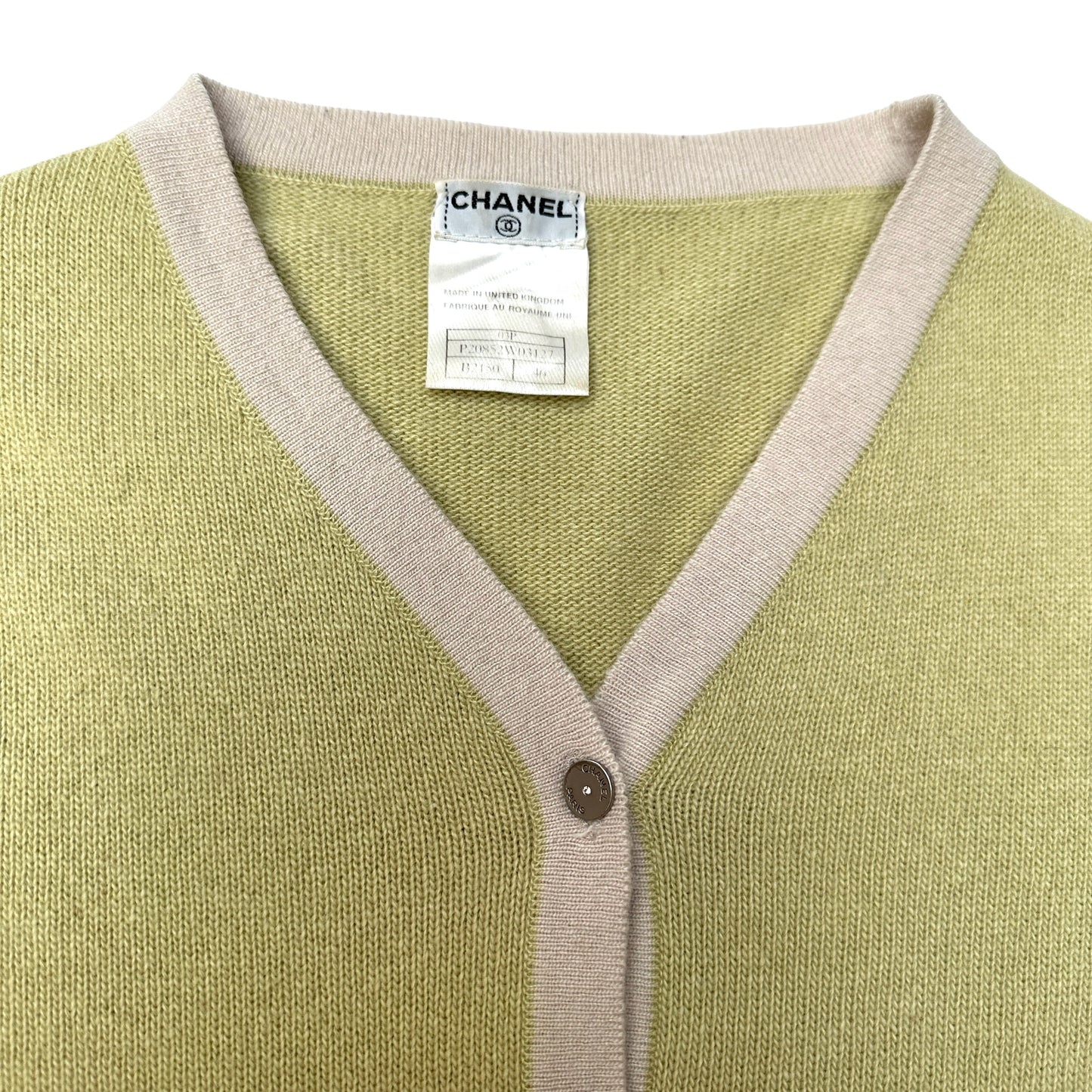 Light Green Cashmere Cardigan - M