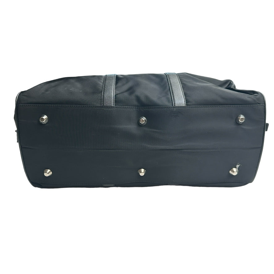 Black Logo Nylon Duffle Bag