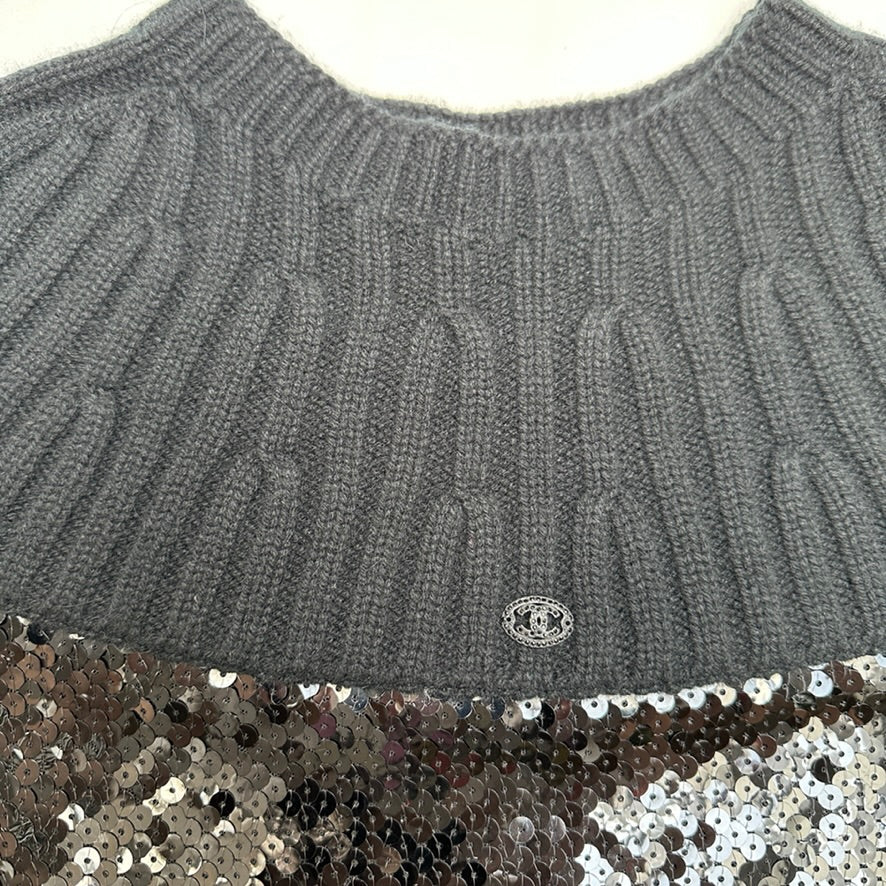 Sequins Black Top - M