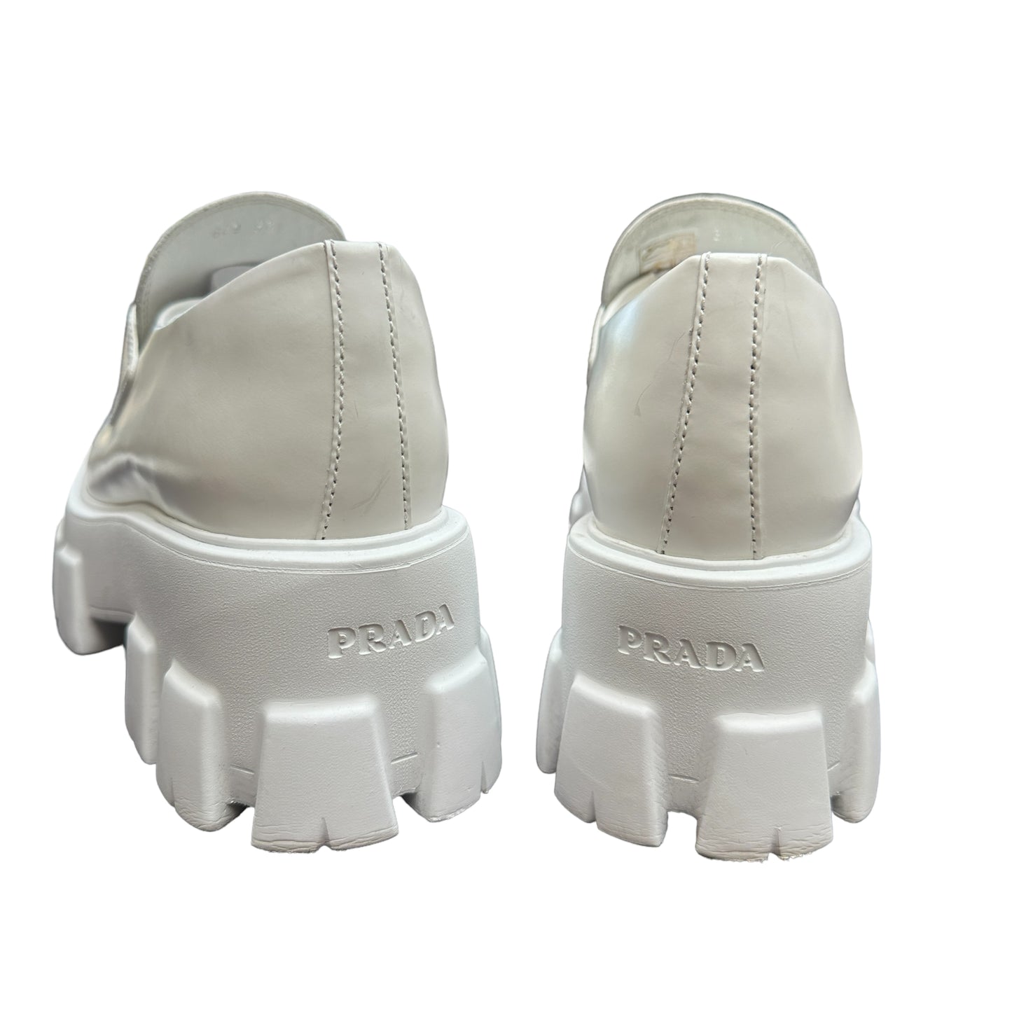 White Prada Chunky Loafers - 6.5o