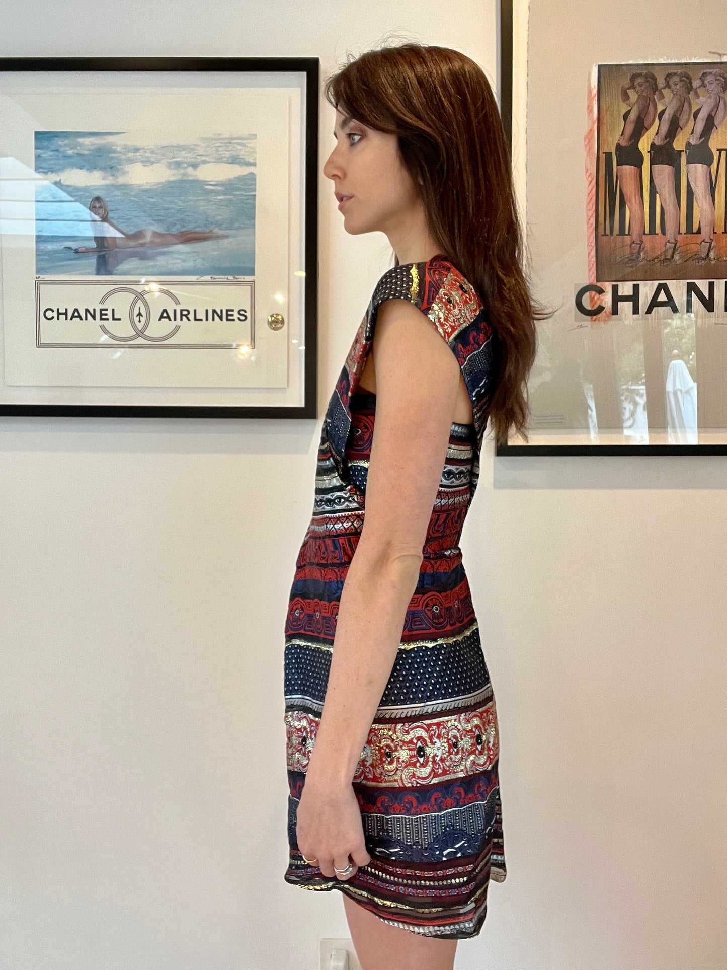 Vintage Metallic Mini Dress - XS