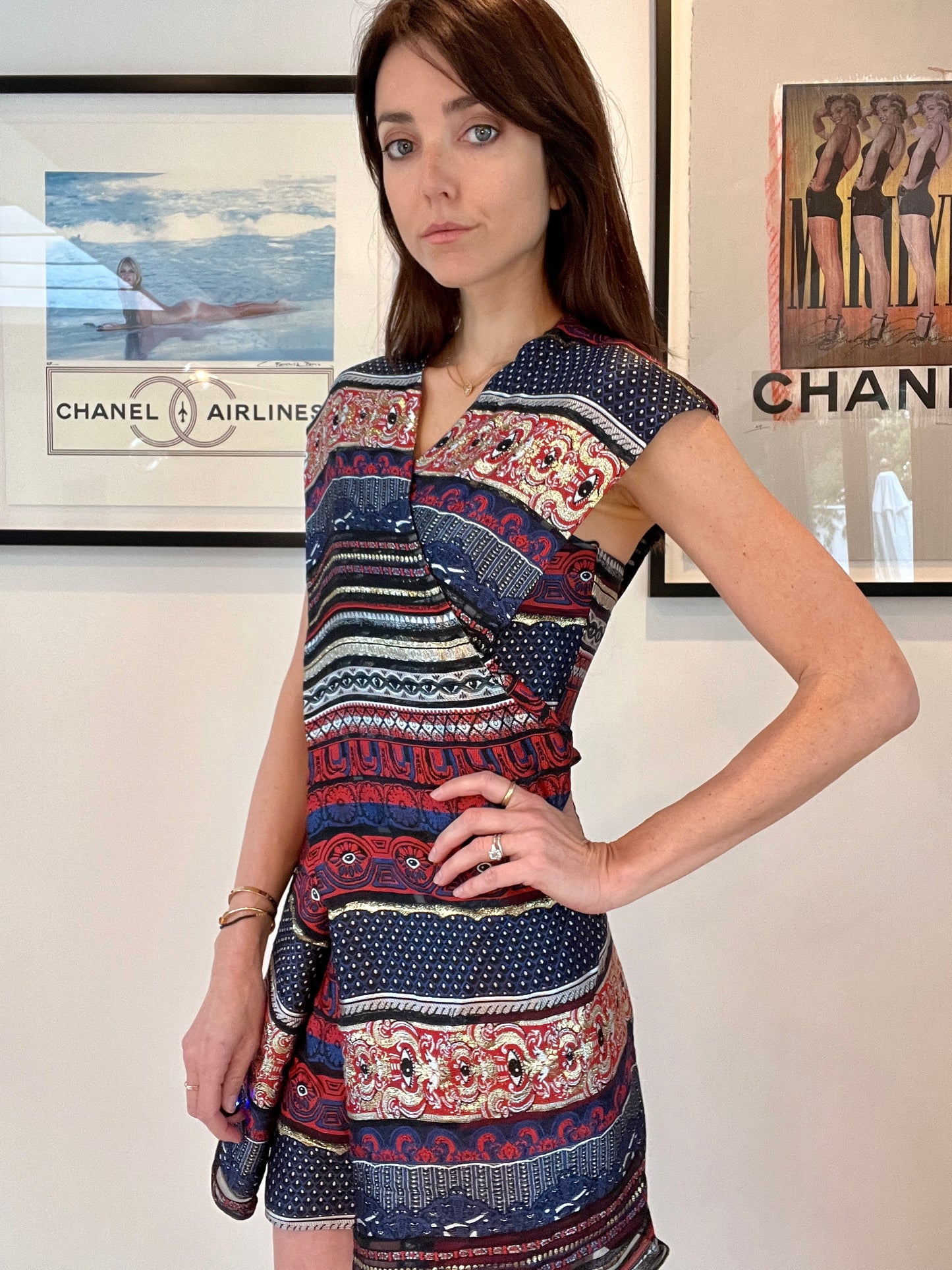 Vintage Metallic Mini Dress - XS