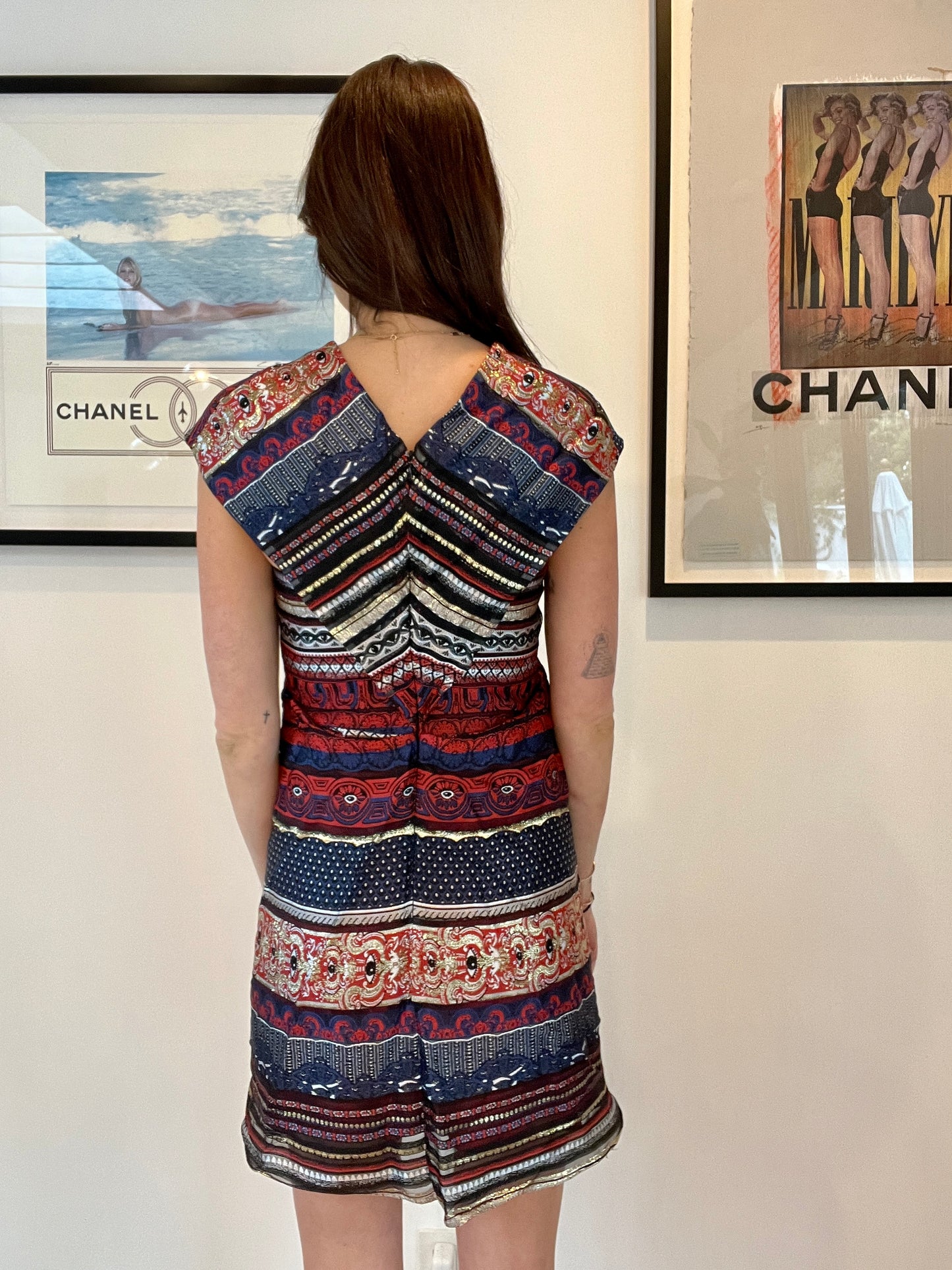 Vintage Metallic Mini Dress - XS