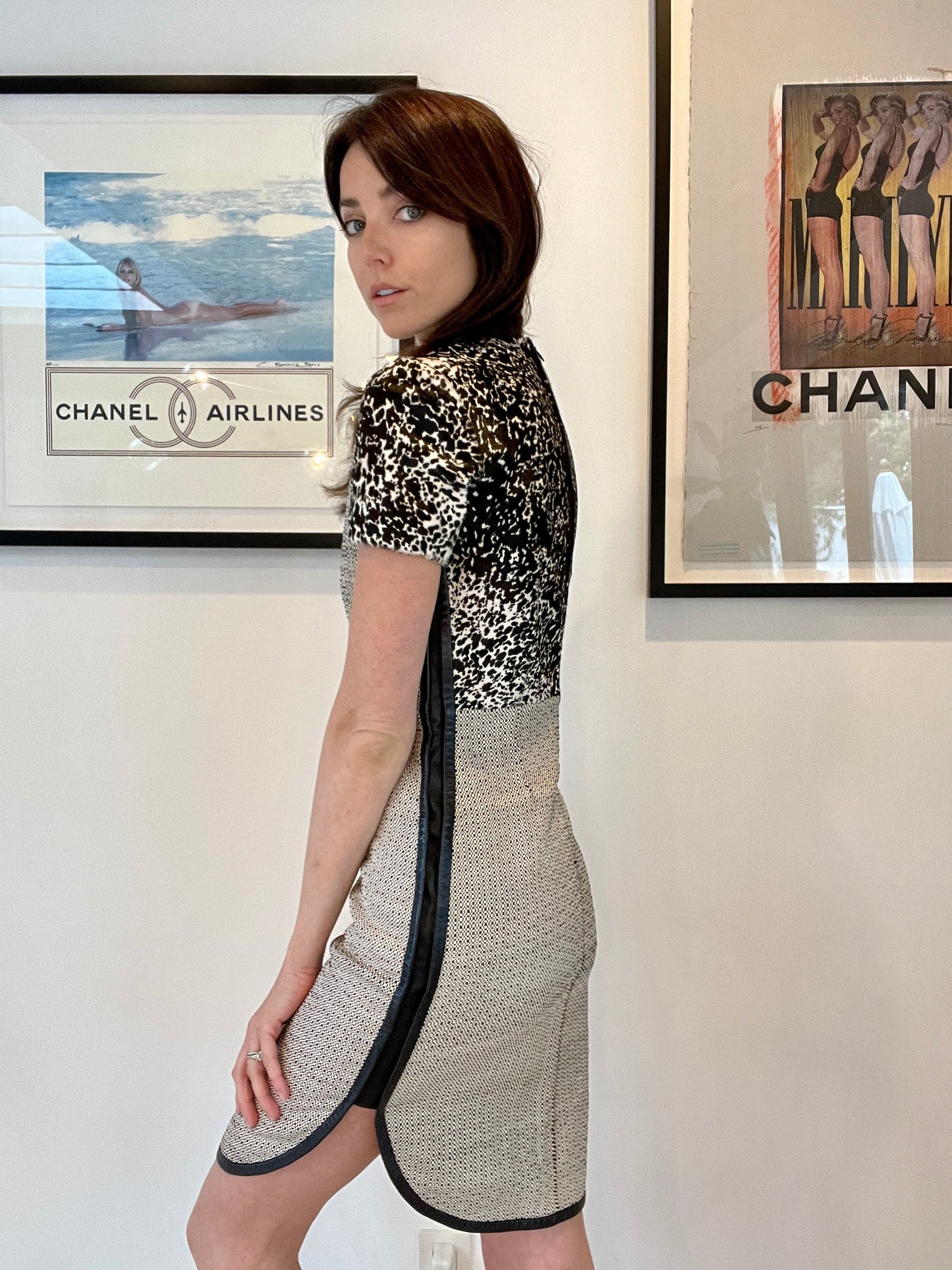 Black and White Leather Dress - S