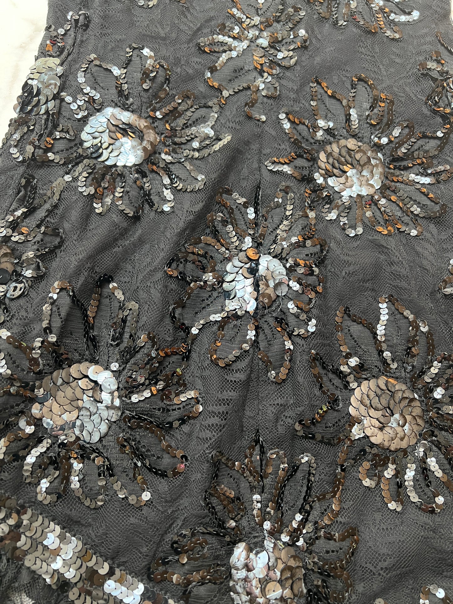 Vintage Black Dress with Sequins - S