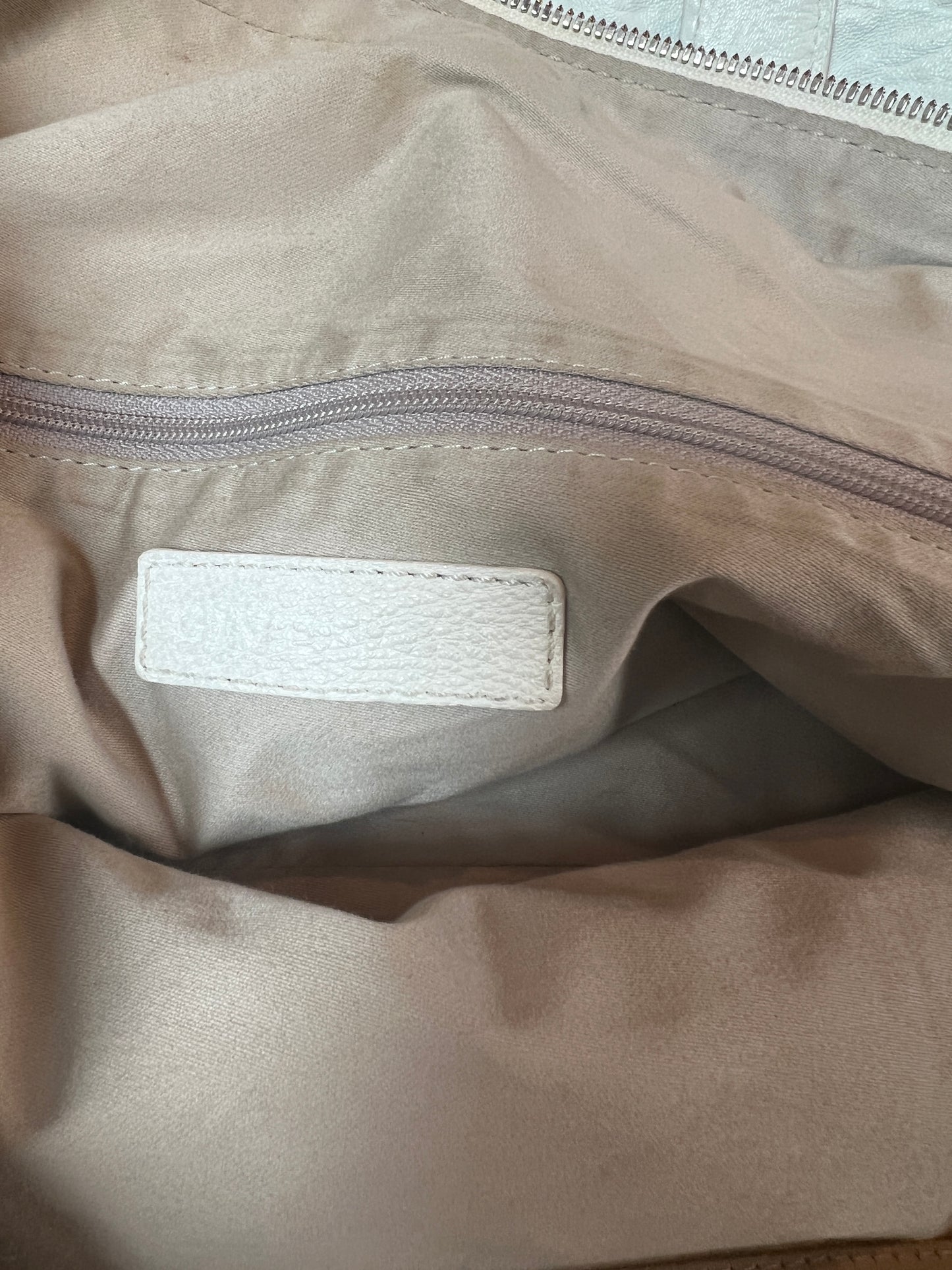 XL White Leather Nightingale Bag