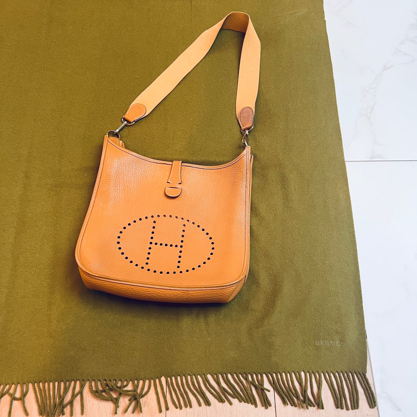 Extra Large Green Cashmere Throw