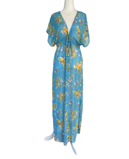 Blue Chiffon Beach Cover-Up - OS