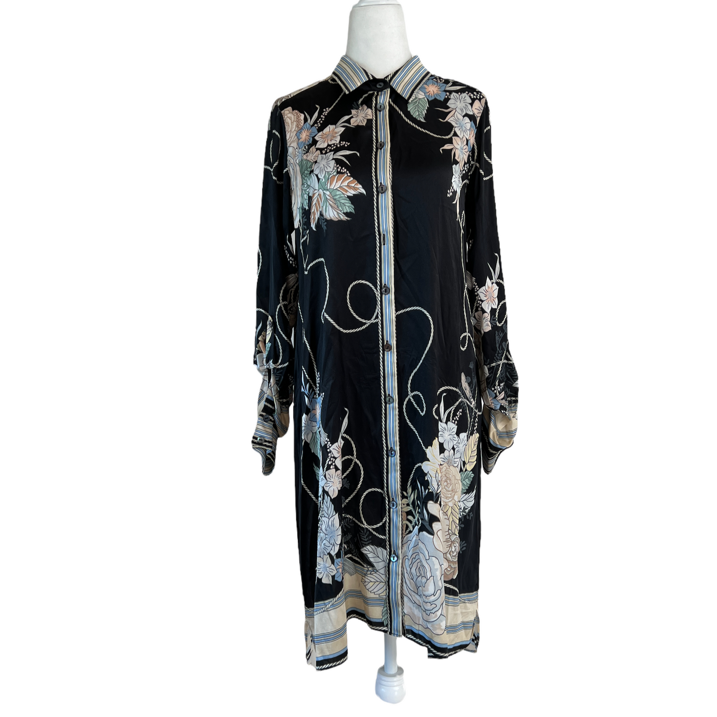 Flower Print Shirt Dress - S