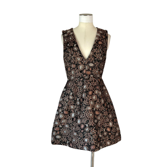 Black & Metallic Fabric Dress - 2
