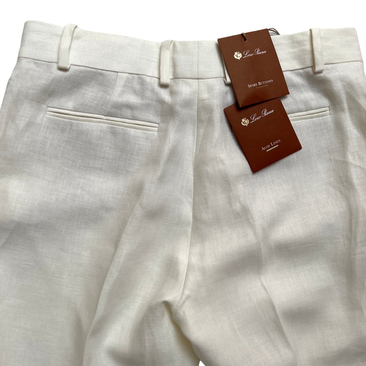 Linen White Pants - M