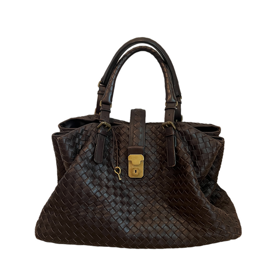 Intrecciato Brown Leather Handbag