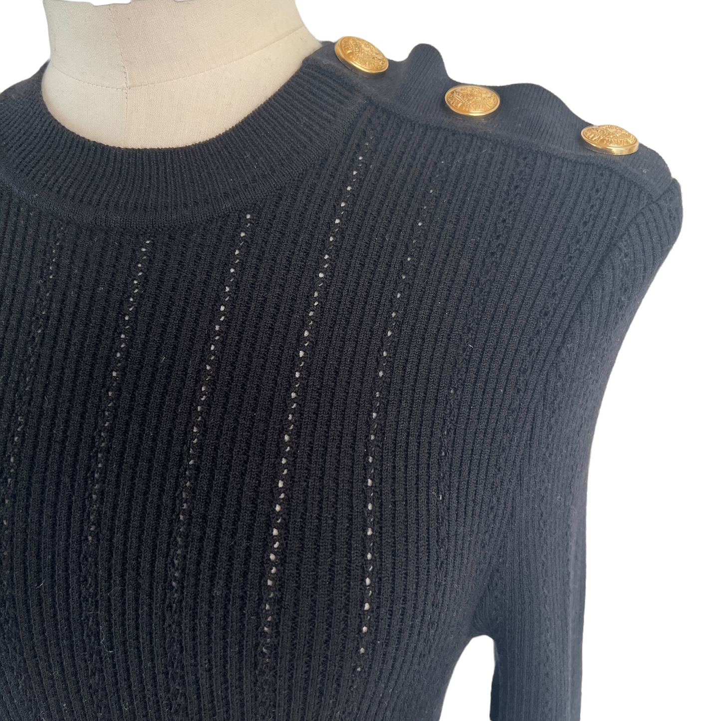 Black Wool Dress - M