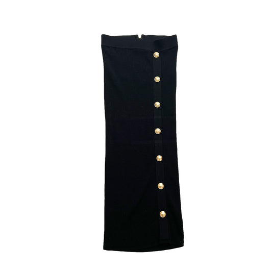 Black Wool Skirt - S