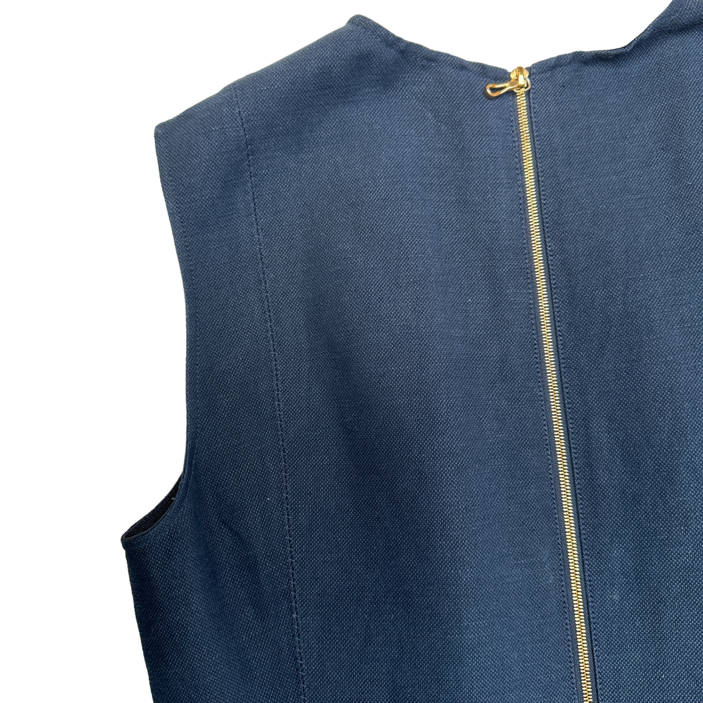 Navy Linen Dress - S