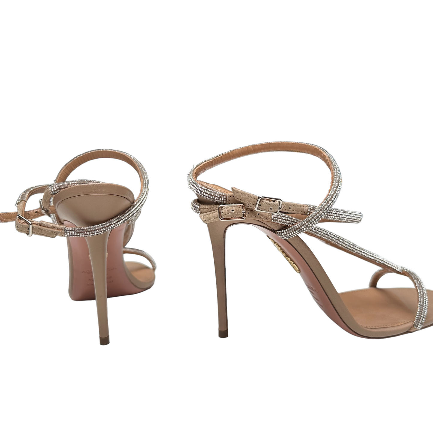 Crytal Embellished Nude Heels - 8.5