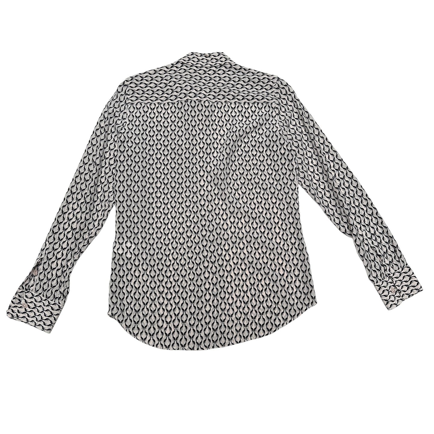 Black & White Silk Shirt - XS