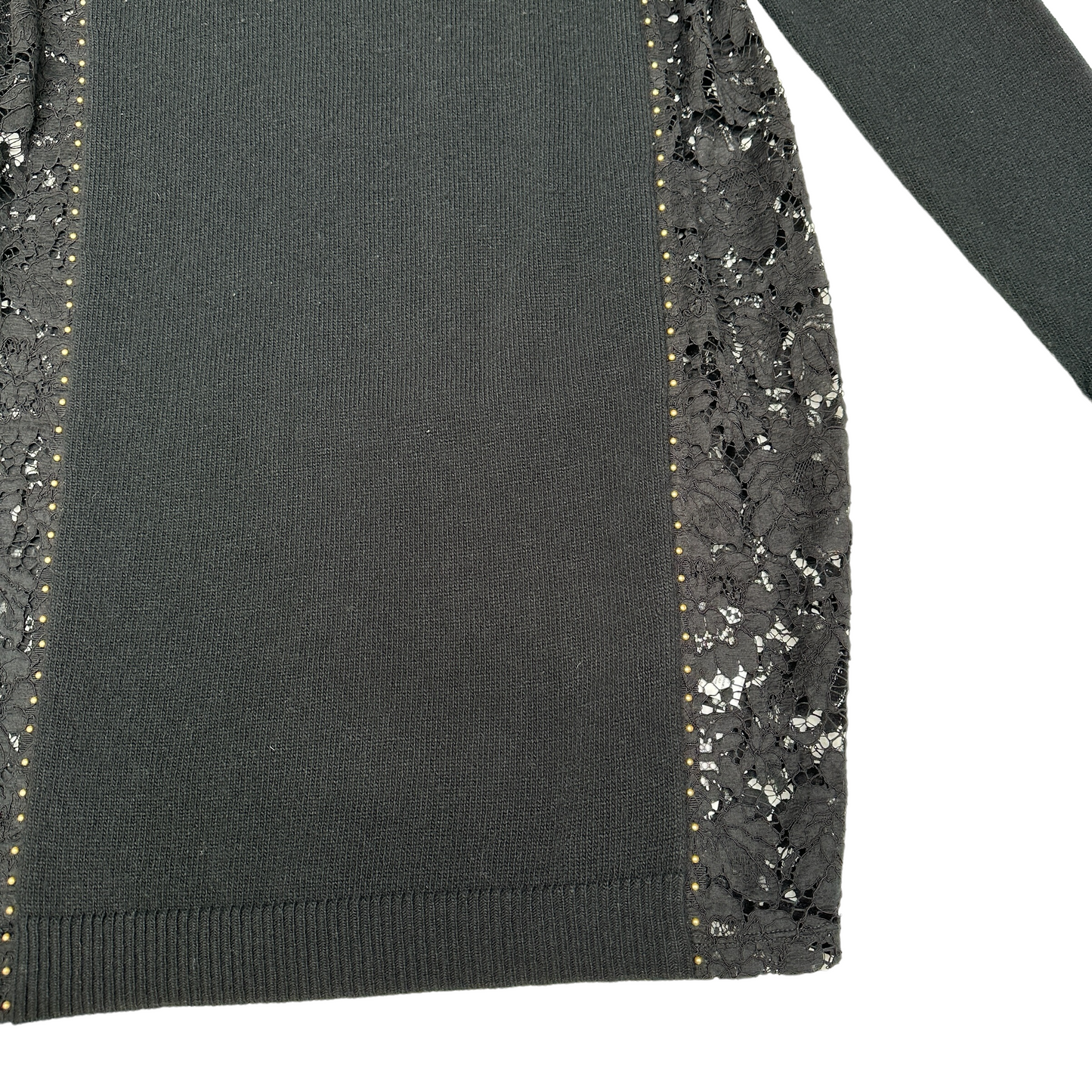 Black Dress with Lace & Studs - M