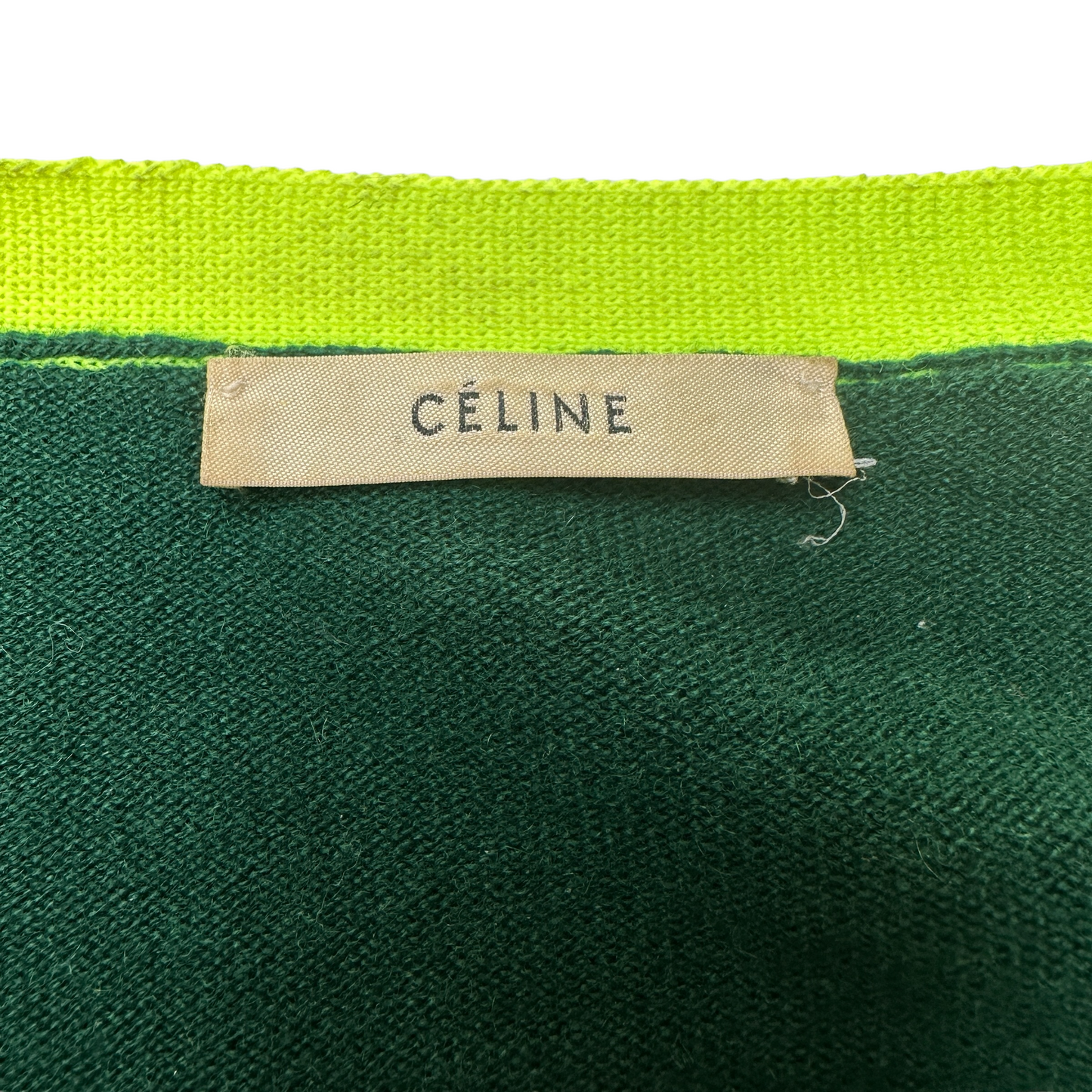 Green Cashmere Cardigan w/Logo - S