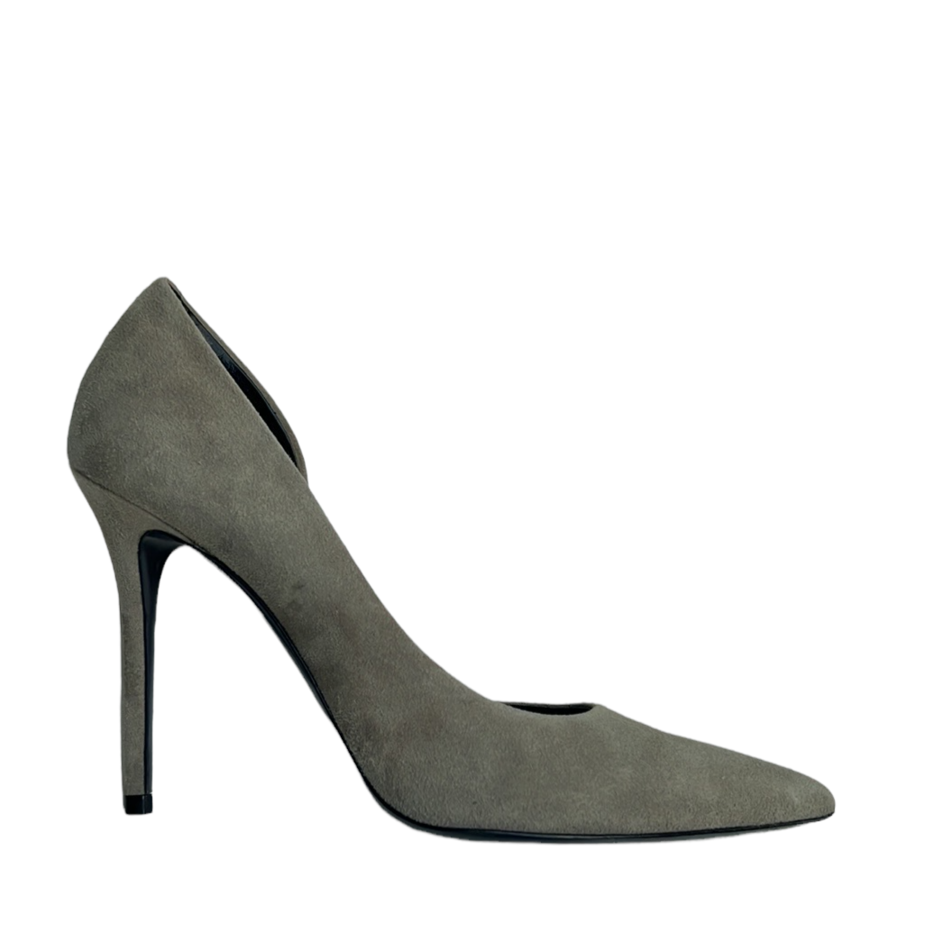 Grey Suede Heels - 7.5