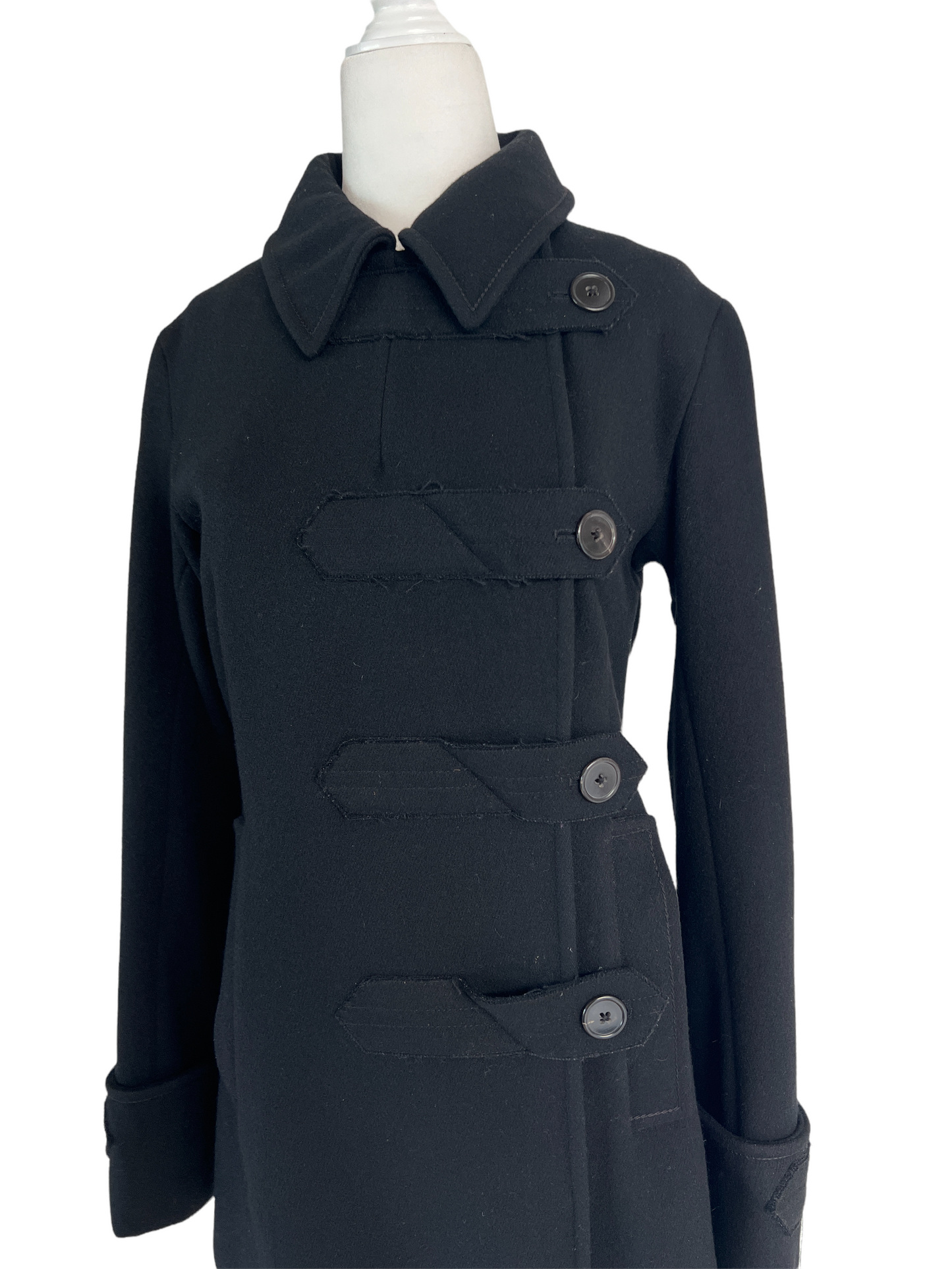Black Wool Coat - M