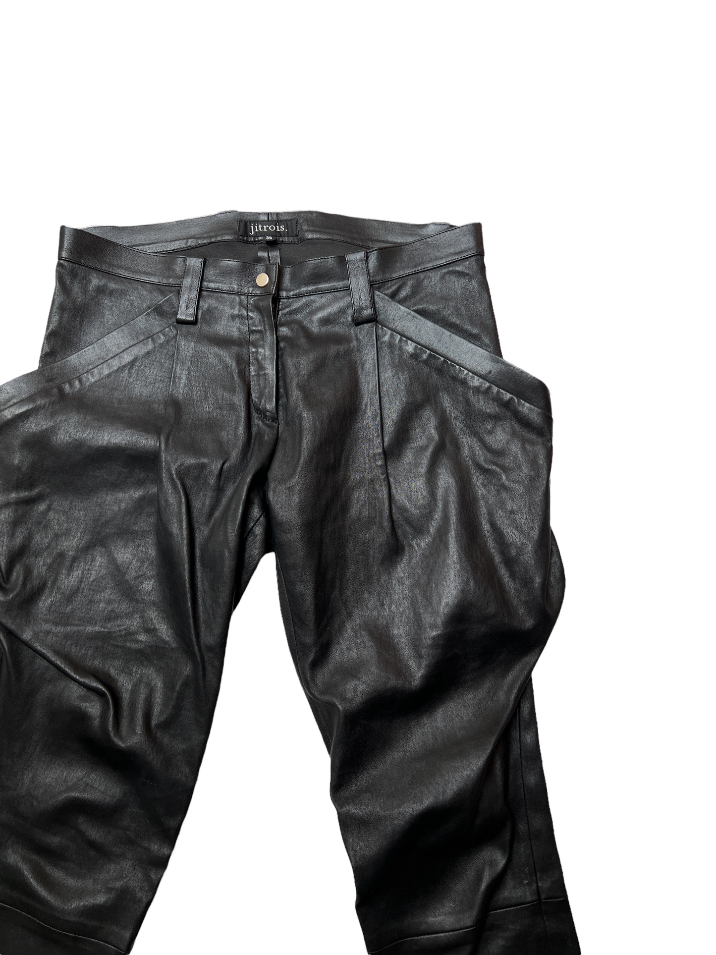 Black Leather Pants - Small