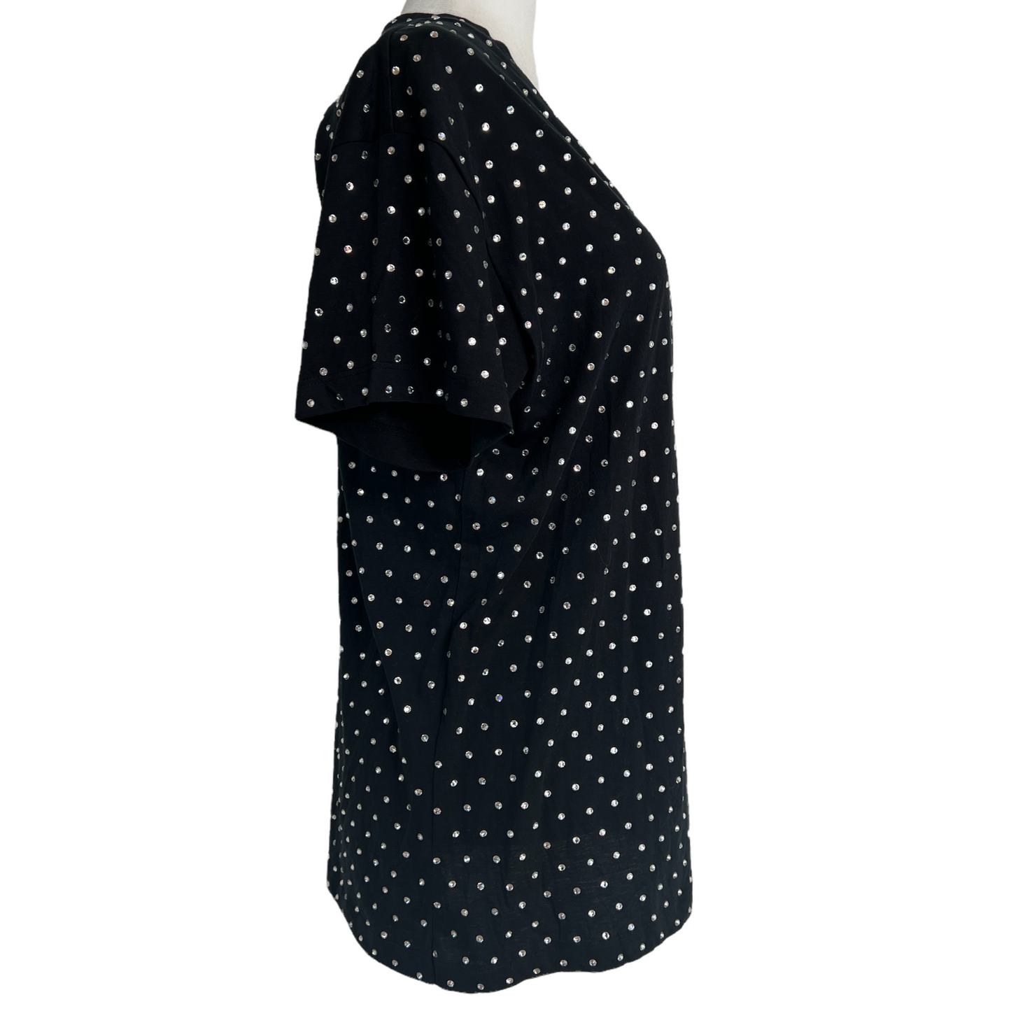 Black Tshirt with crystals - M