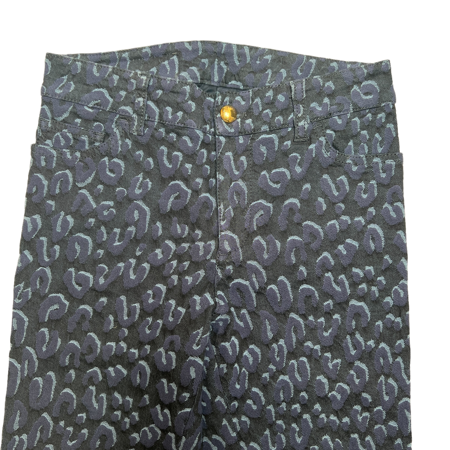Leopard Print Blue Jeans - S