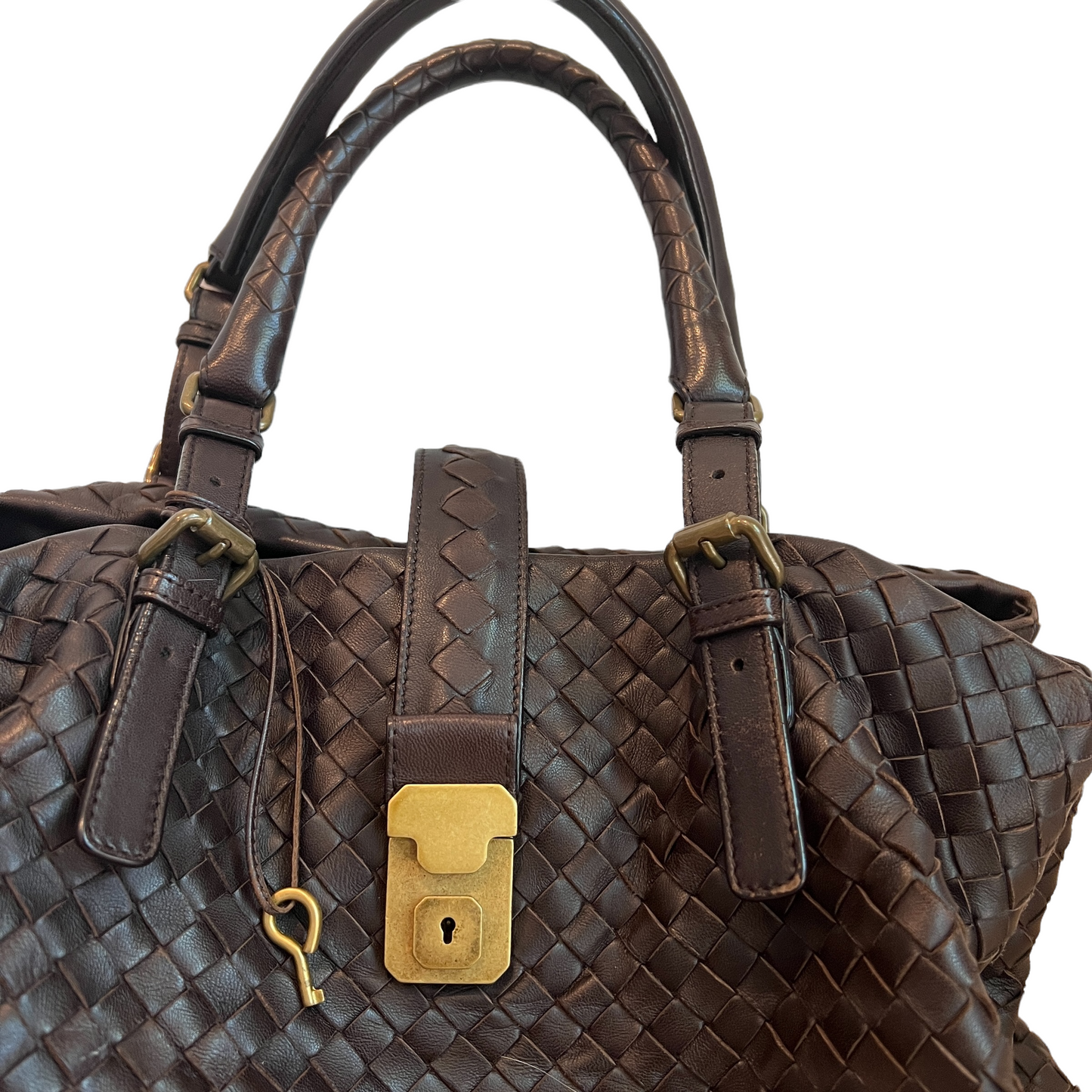 Intrecciato Brown Leather Handbag